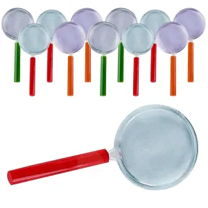 Kicko Mini Magnifying Glasses - 12 Pack - 4.25 Inch - for Kids, Party Favors, Stocking