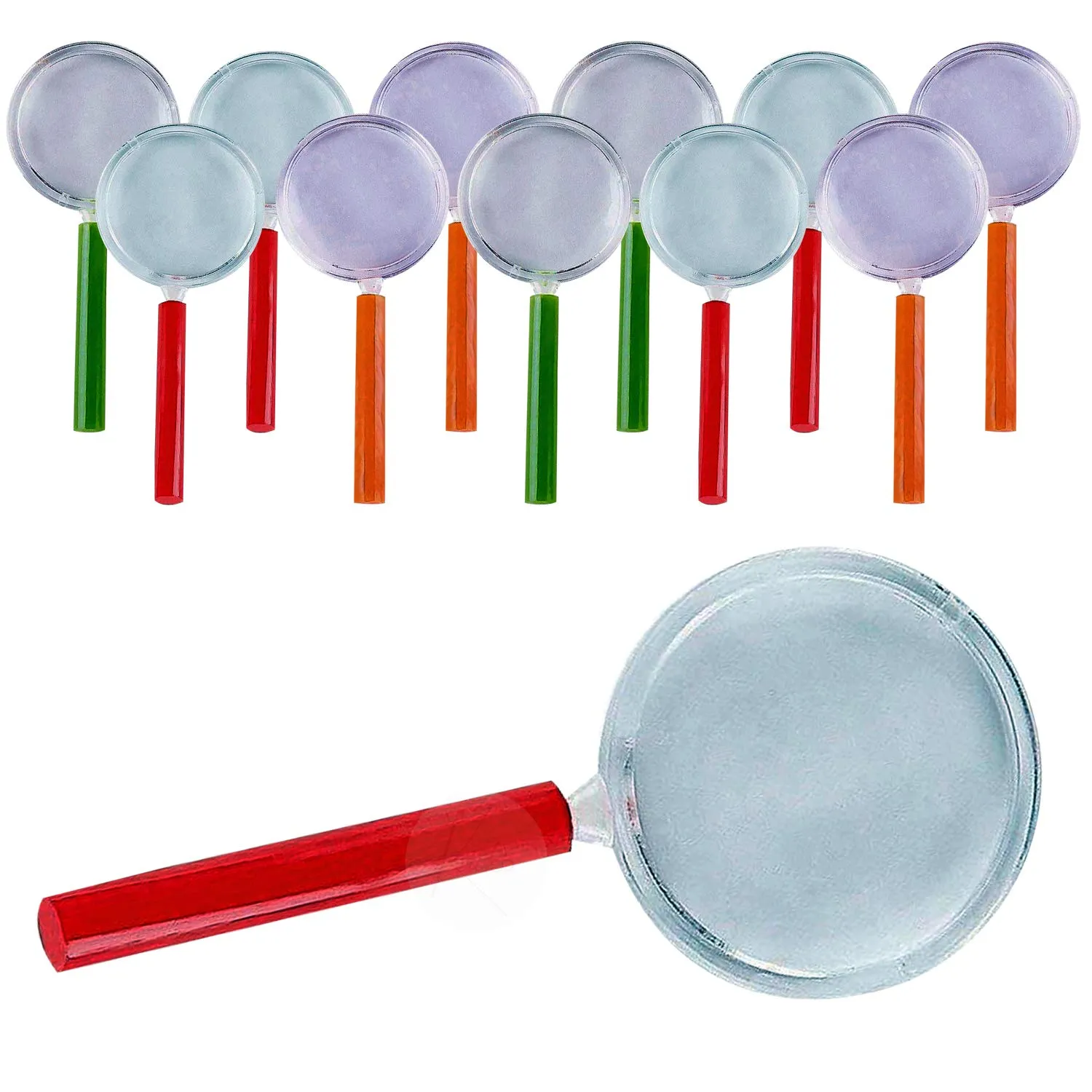 Kicko Mini Magnifying Glasses - 12 Pack - 4.25 Inch - for Kids, Party Favors, Stocking