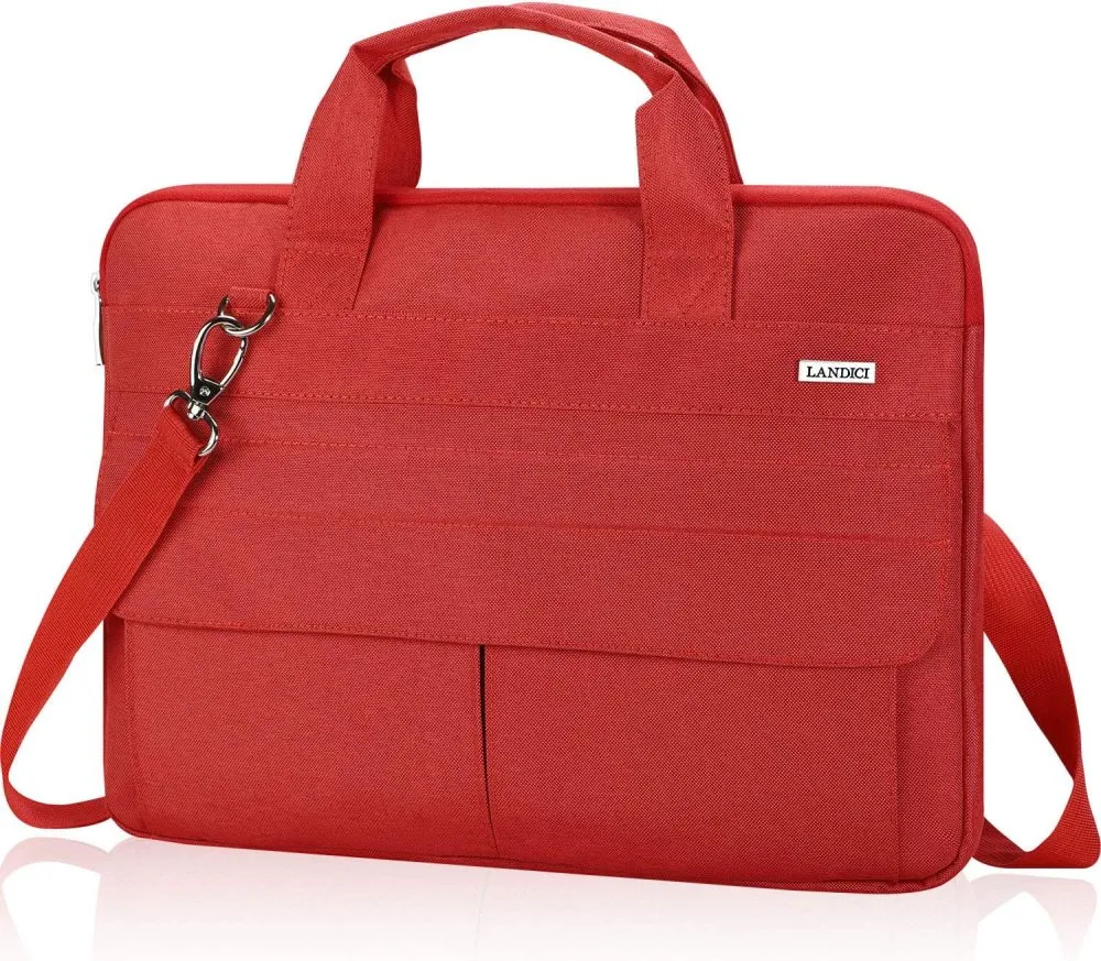 Laptop Carry Case with Shoulder Strap, Red - For Laptops up to 15.6"