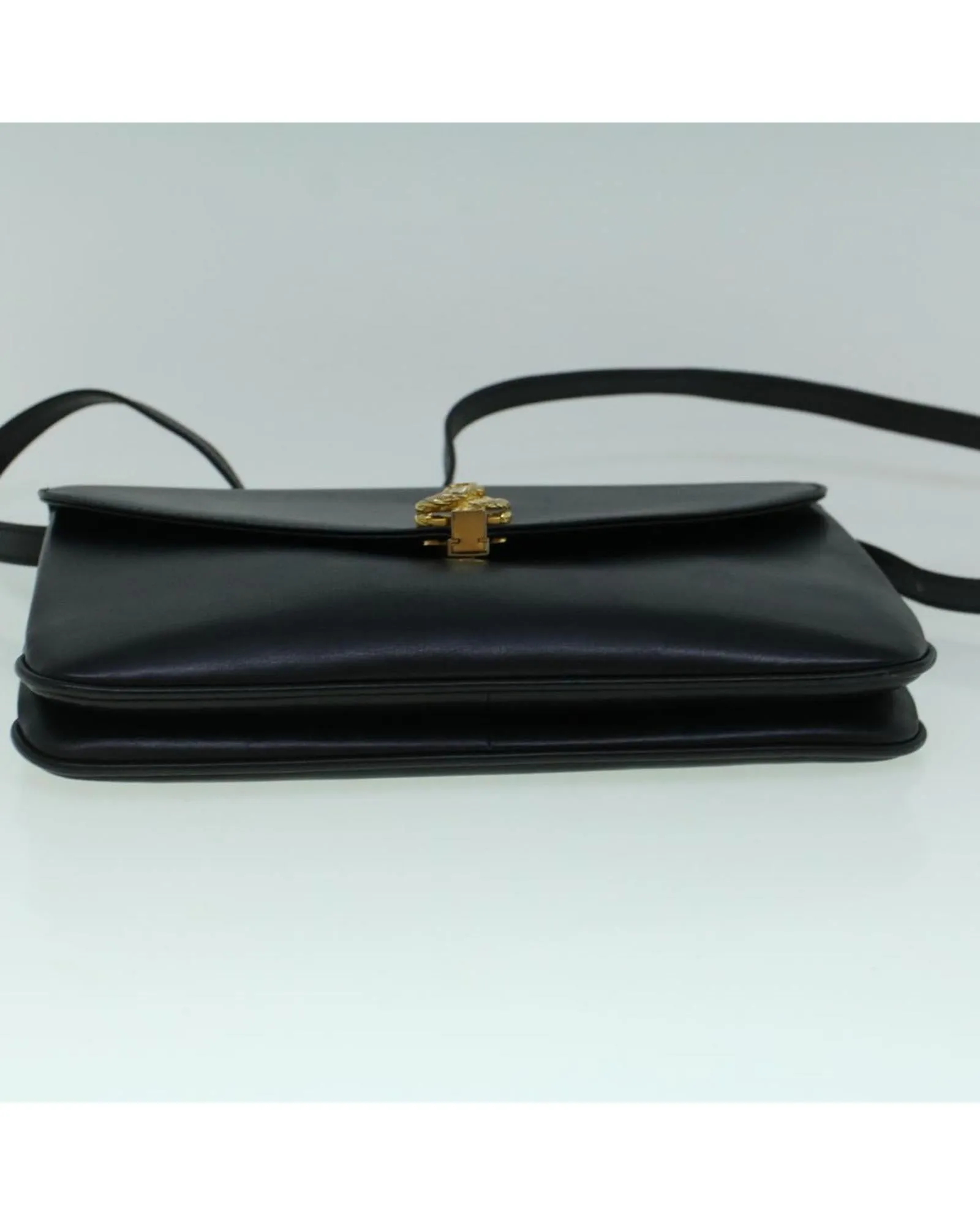 Leather Black Shoulder Bag with Accessories - Rank C