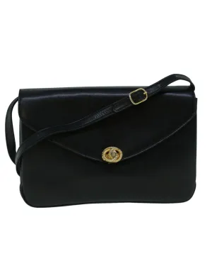 Leather Black Shoulder Bag with Accessories - Rank C