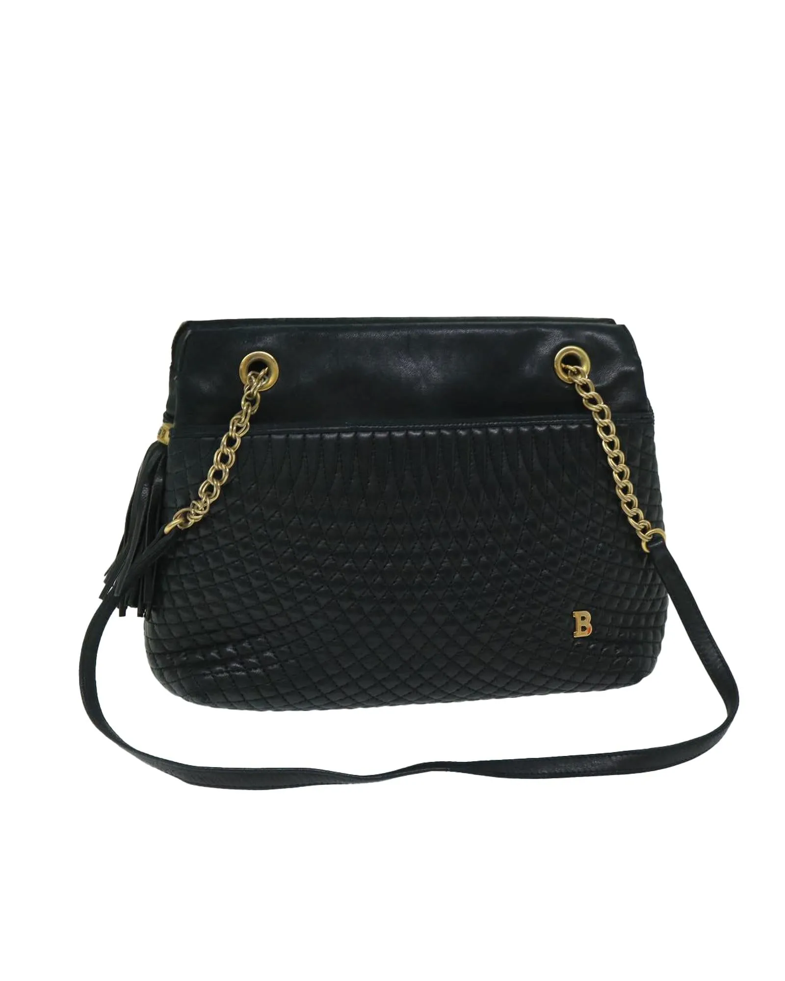 Leather Chain Shoulder Bag by BALLY - Authentic Black