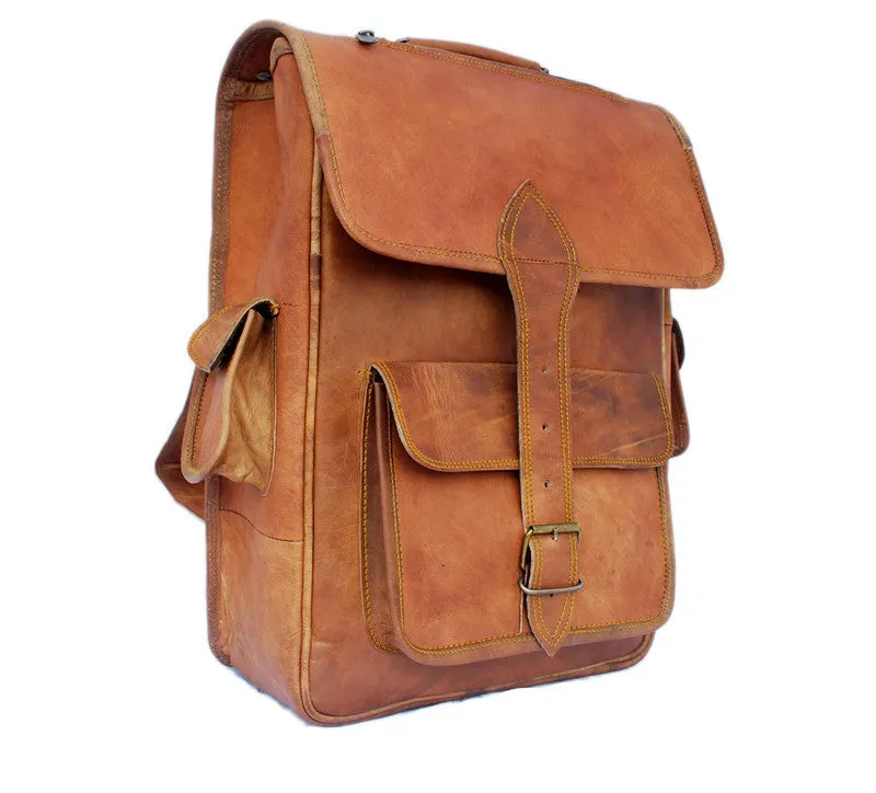 Leather Satchel Backpack 16"