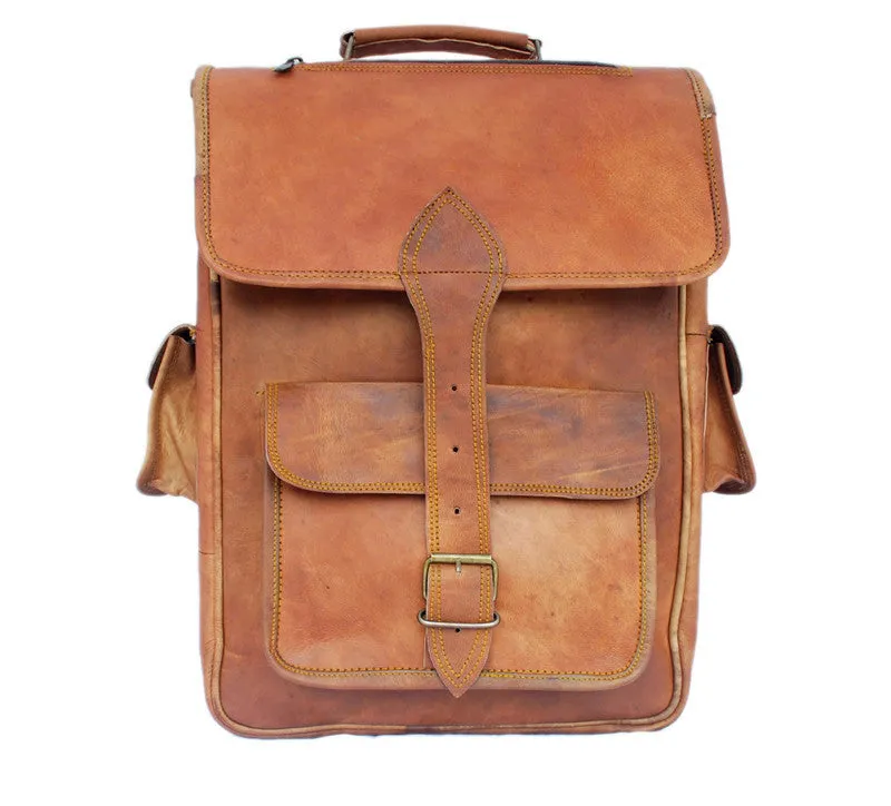 Leather Satchel Backpack 16"