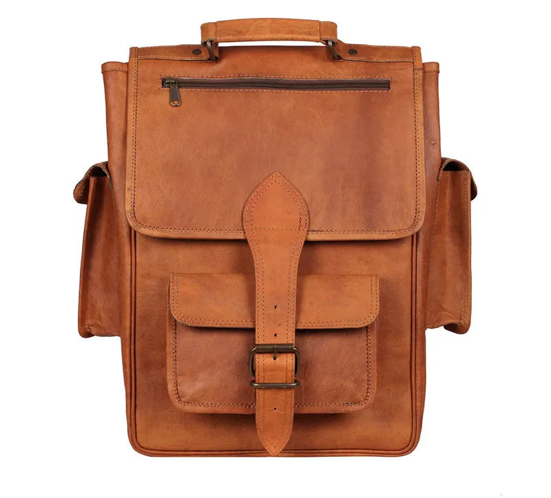 Leather Satchel Backpack 16"