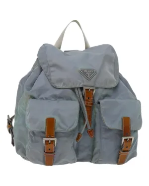 Light Blue Nylon Backpack by Prada