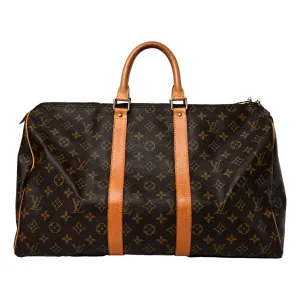 Louis Vuitton Monogram Brown Canvas Keepall 45