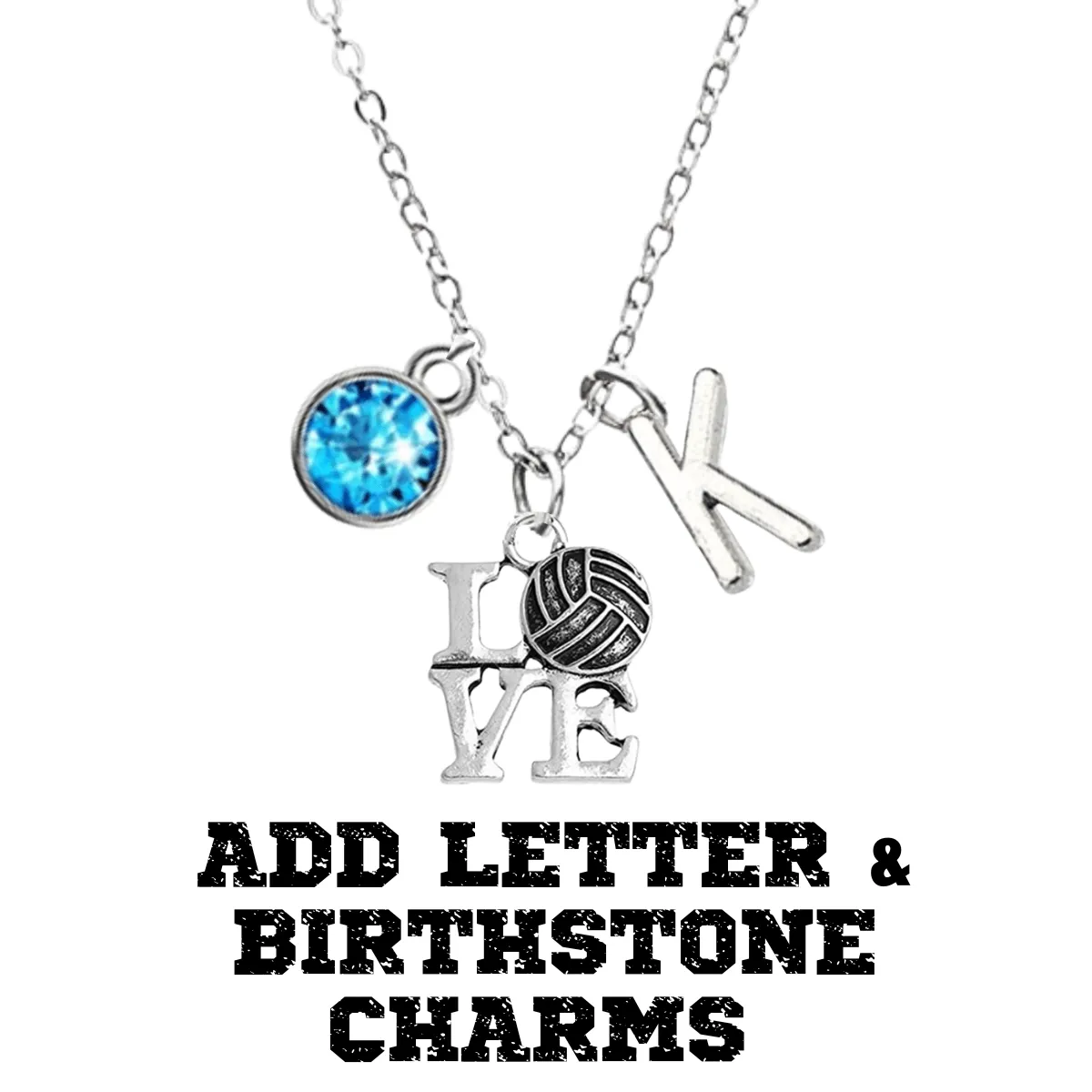 Love Volleyball Charm Necklace