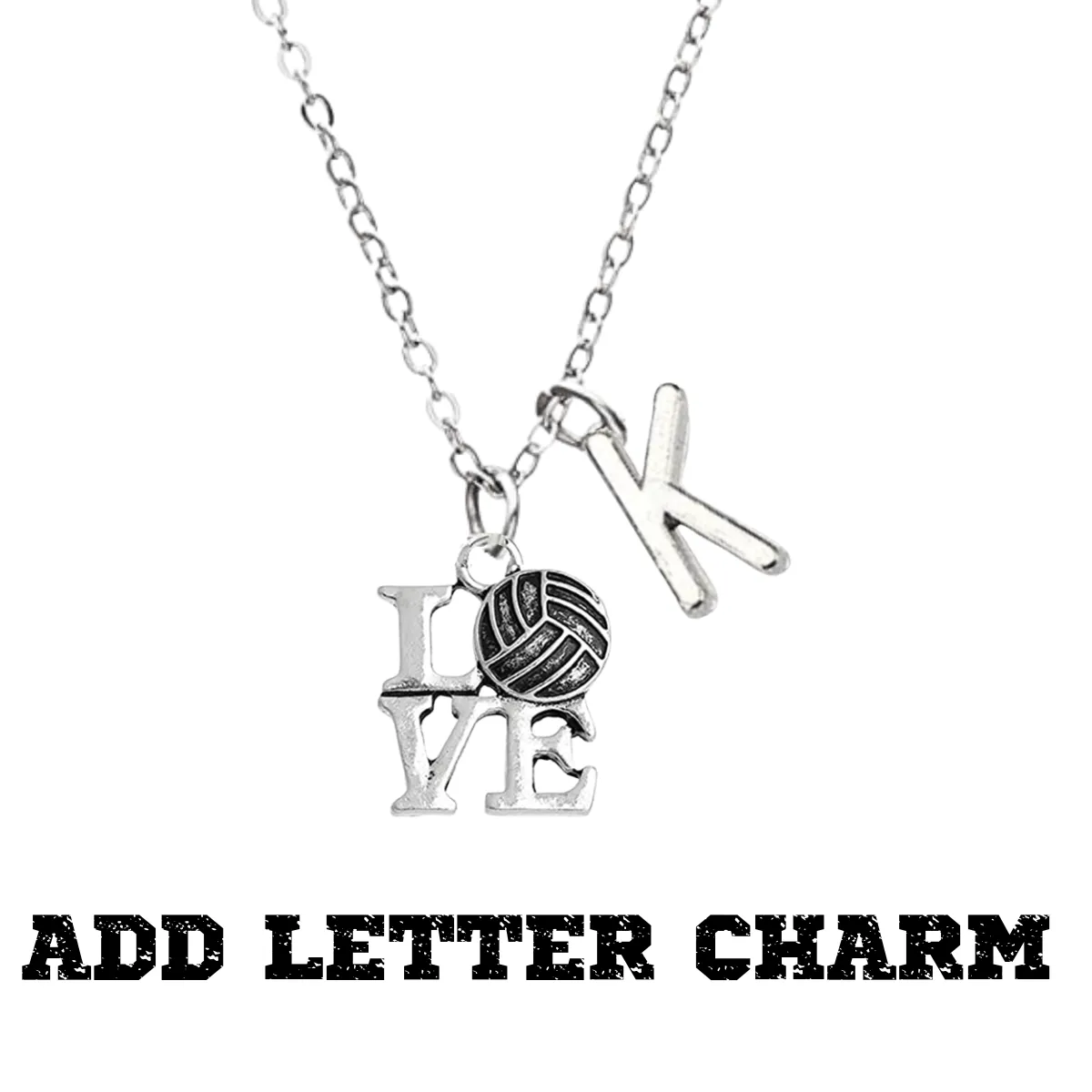 Love Volleyball Charm Necklace