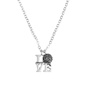 Love Volleyball Charm Necklace