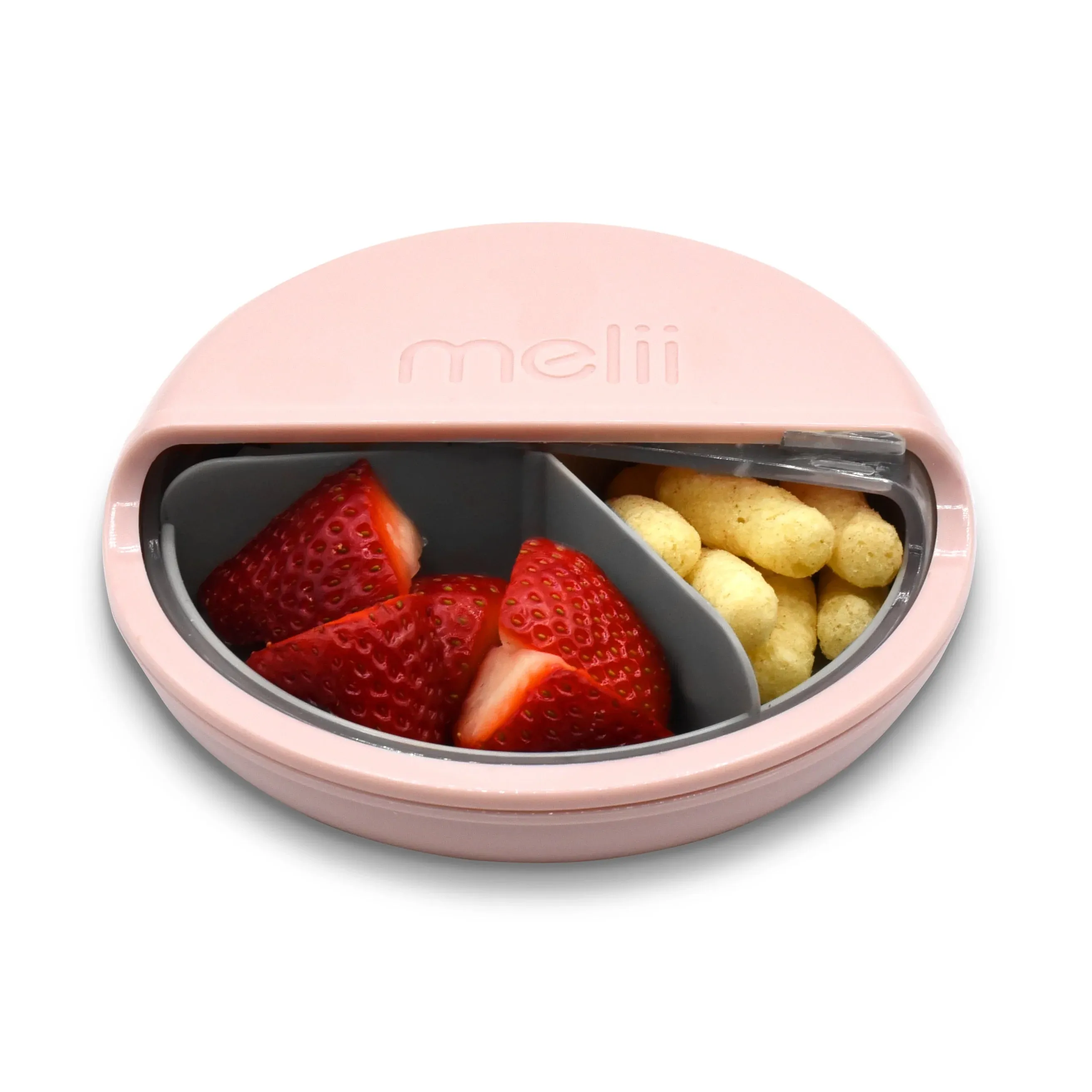 melii Spin Container for Kids - 3-Compartment Snack Container with Exciting Spin Feature - BPA Free, Portable, and Easy to Clean Snack Companion for On the Go Adventures