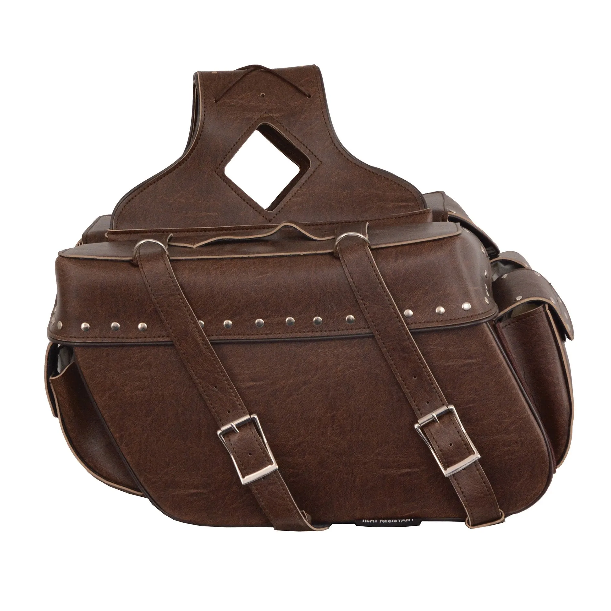 Milwaukee Leather MP8335RT Large Retro Brown PVC Zip-Off Throw Over Saddlebags