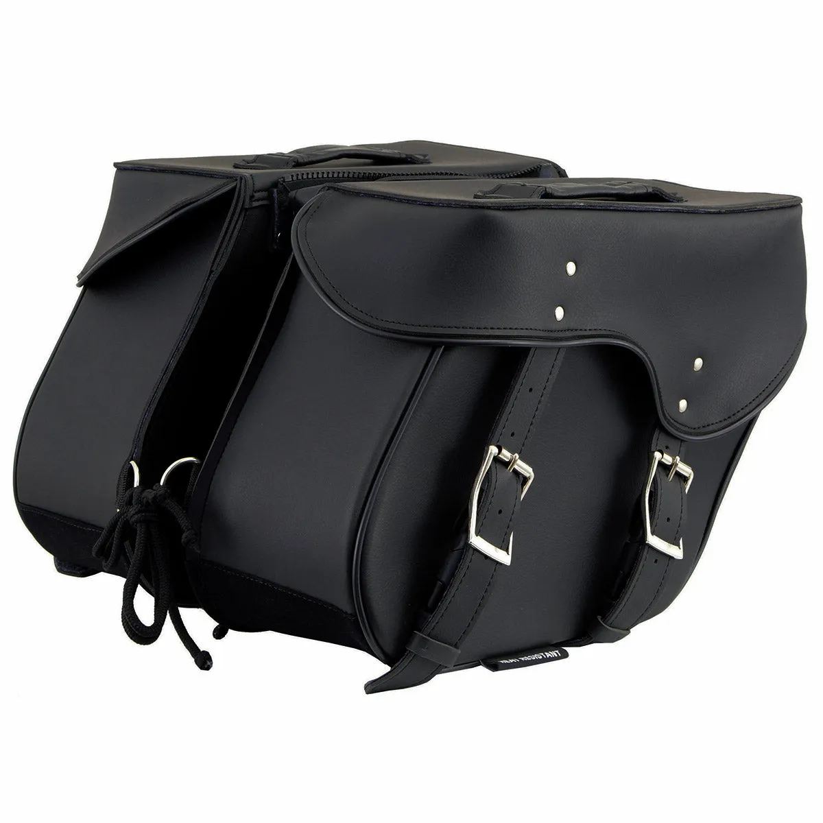 Milwaukee Leather SH55201ZB Black Large PVC Zip-Off Throwover Motorcycle Saddlebags