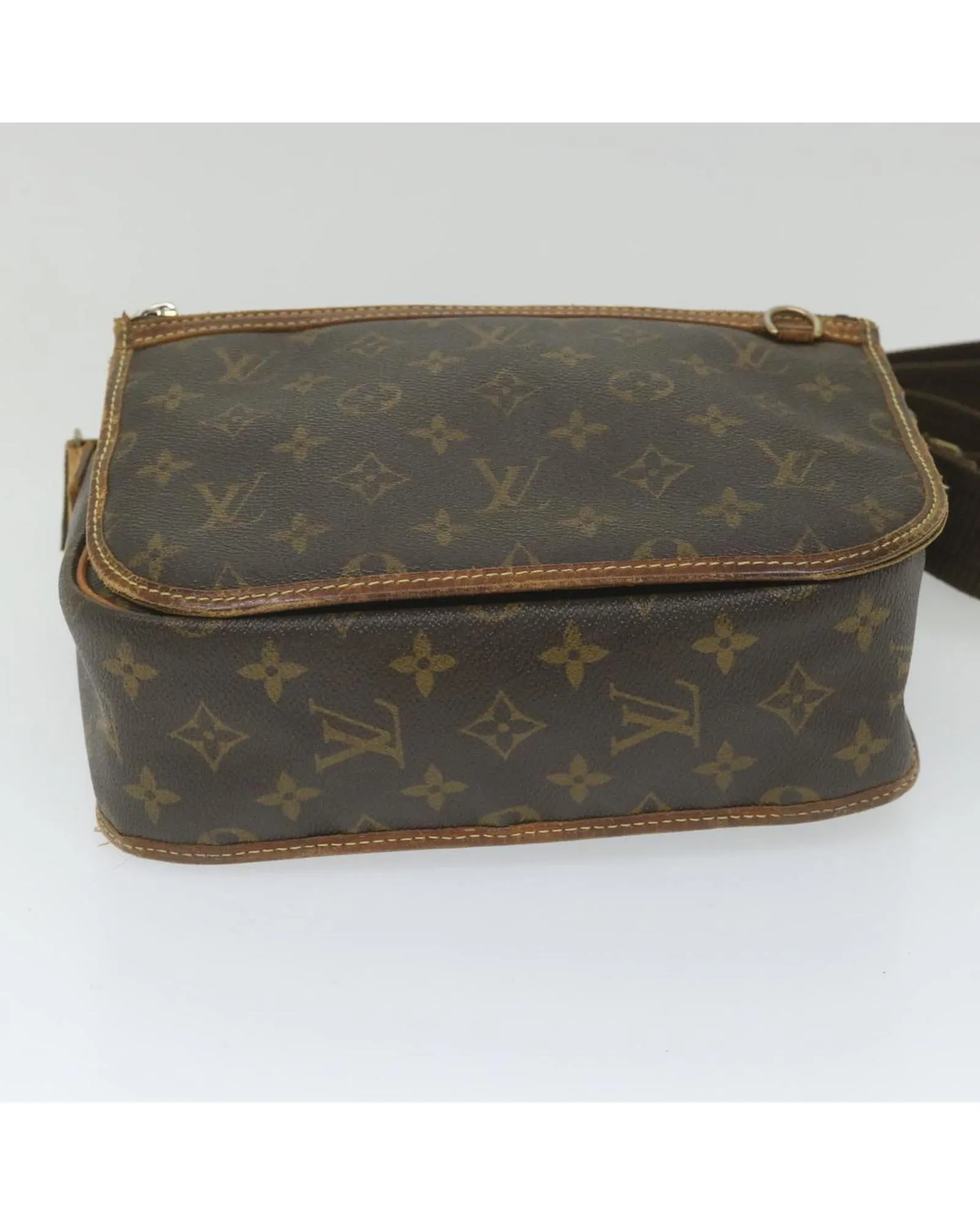 Monogram Shoulder Messenger Bag with Adjustable Strap