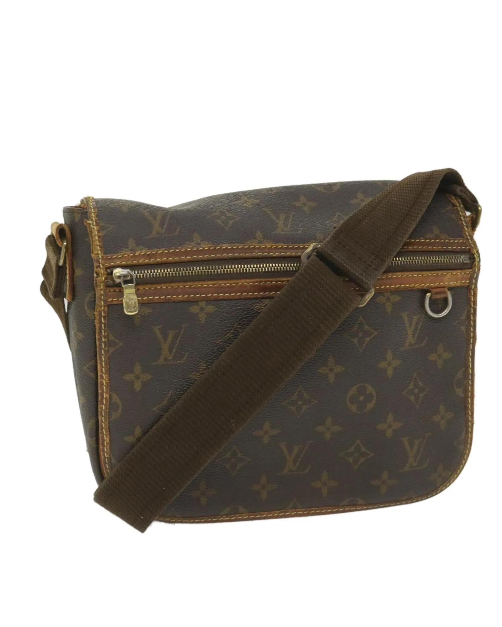 Monogram Shoulder Messenger Bag with Adjustable Strap