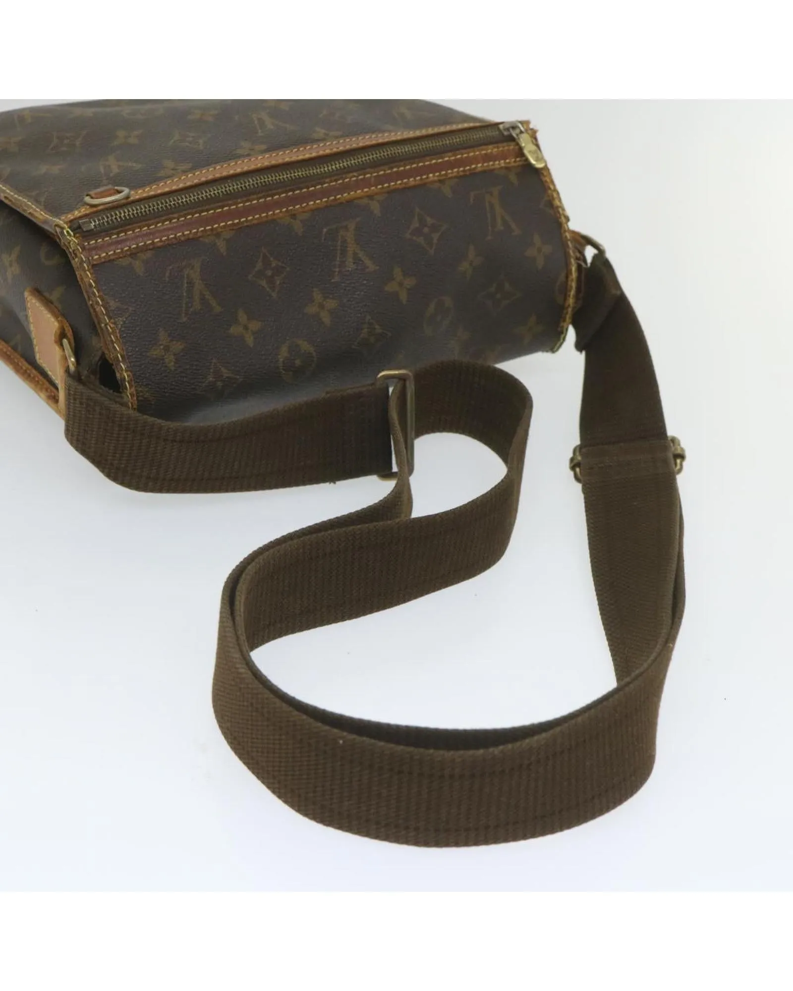 Monogram Shoulder Messenger Bag with Adjustable Strap