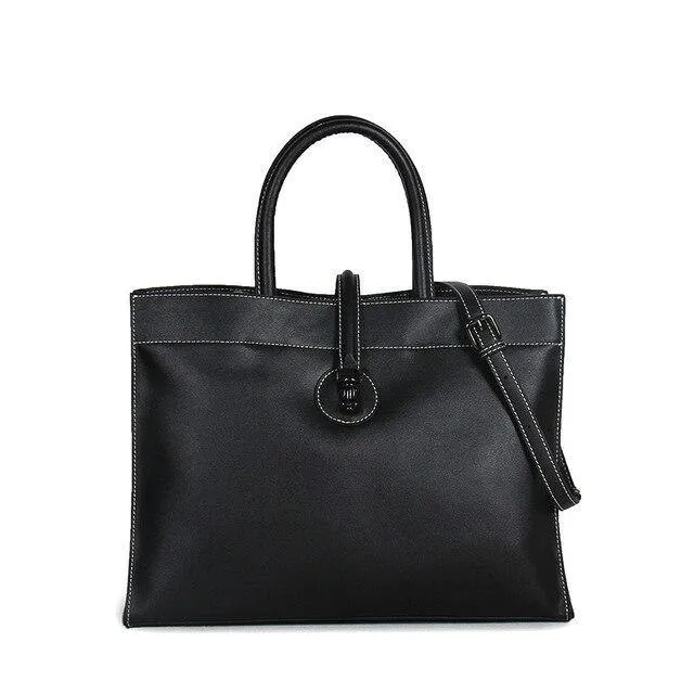 New 13.3" Genuine Leather Women Briefcase Tote Bags