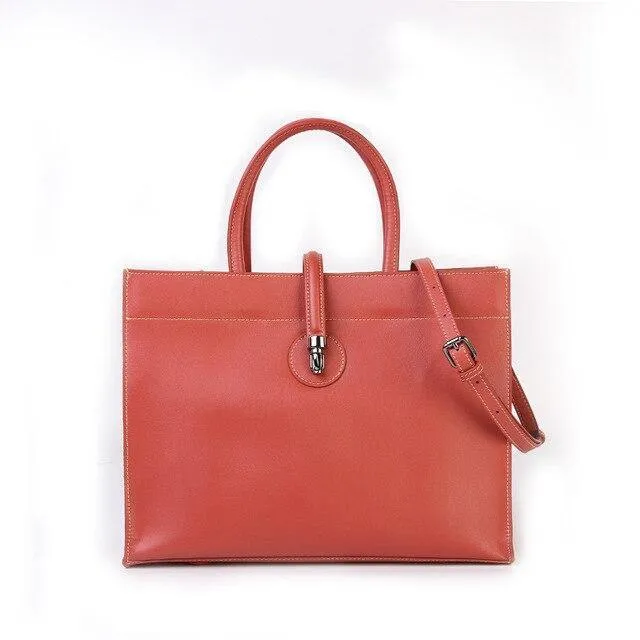 New 13.3" Genuine Leather Women Briefcase Tote Bags