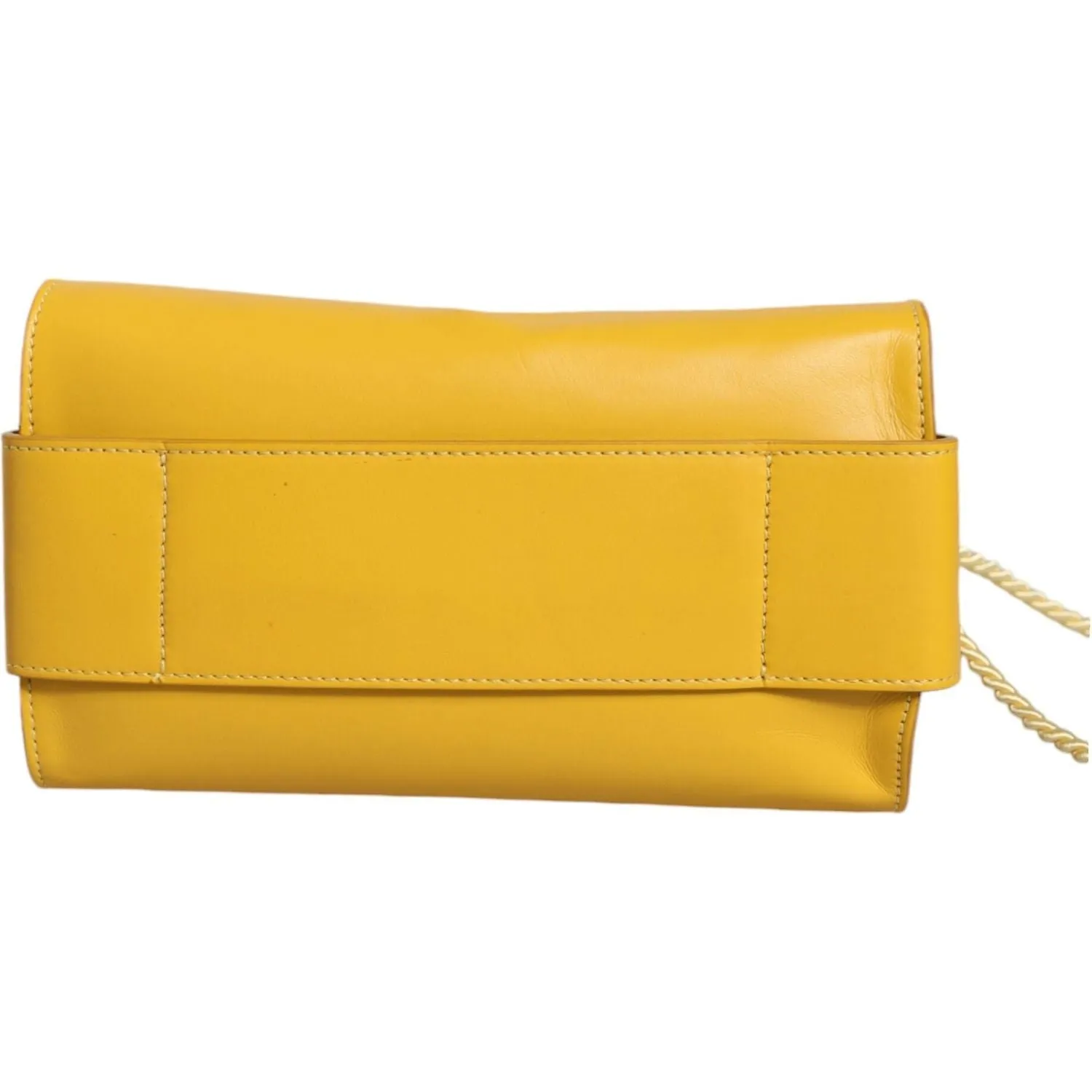 Patrizia Pepe Yellow Leather Shoulder Strap Top Handle Bag