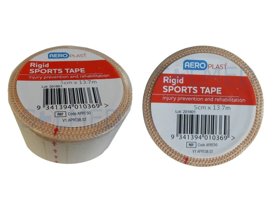 PREMIUM SPORTS TAPE LATEX FREE RIGID STRAPPING TAPE FLESH COLOURED 5CM X 13.7M