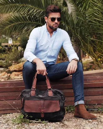 Products 2100 Daamen | Men's Leather Messenger Bag | Laptop Briefcase