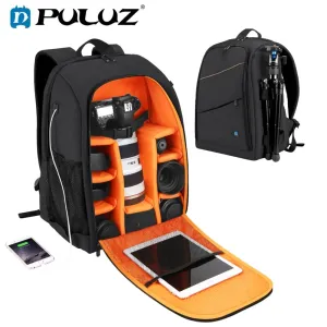 PULUZ Outdoor Portable Waterproof Scratch-proof Dual Shoulders Backpack Camera Bag Digital DSLR Photo Video Bag, laptop backpack