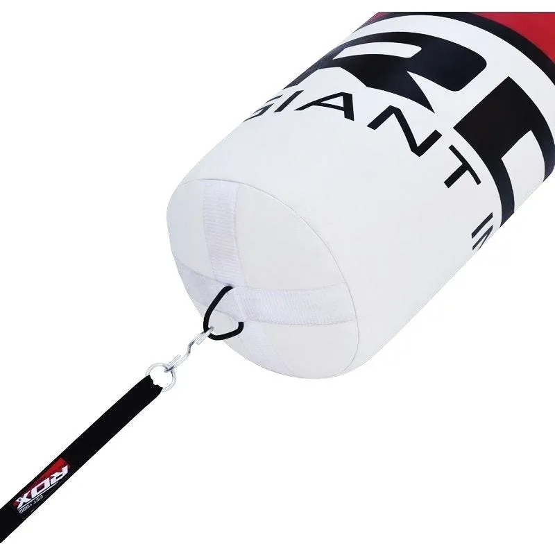 RDX F7 4ft / 5ft 3-in-1 Ego White / Red Training Punch Bag with Mitts Set