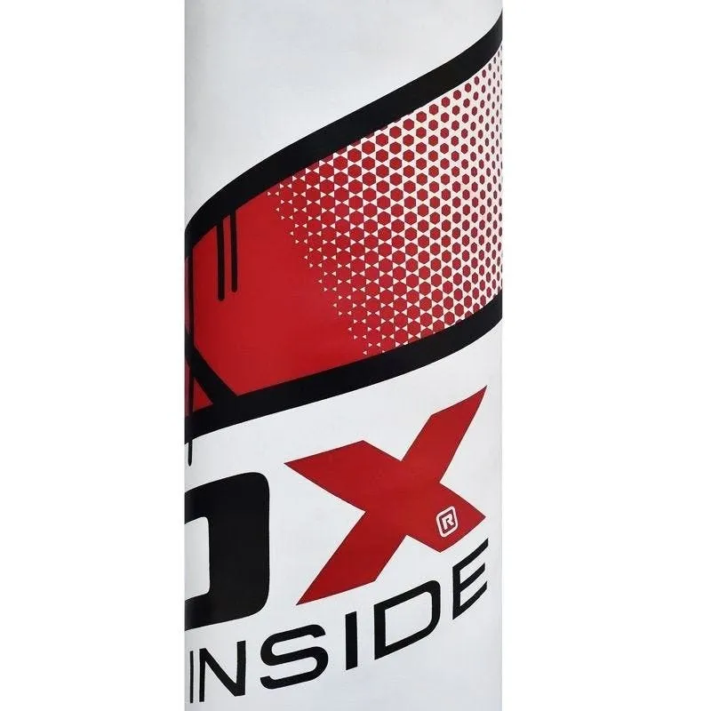 RDX F7 4ft / 5ft 3-in-1 Ego White / Red Training Punch Bag with Mitts Set