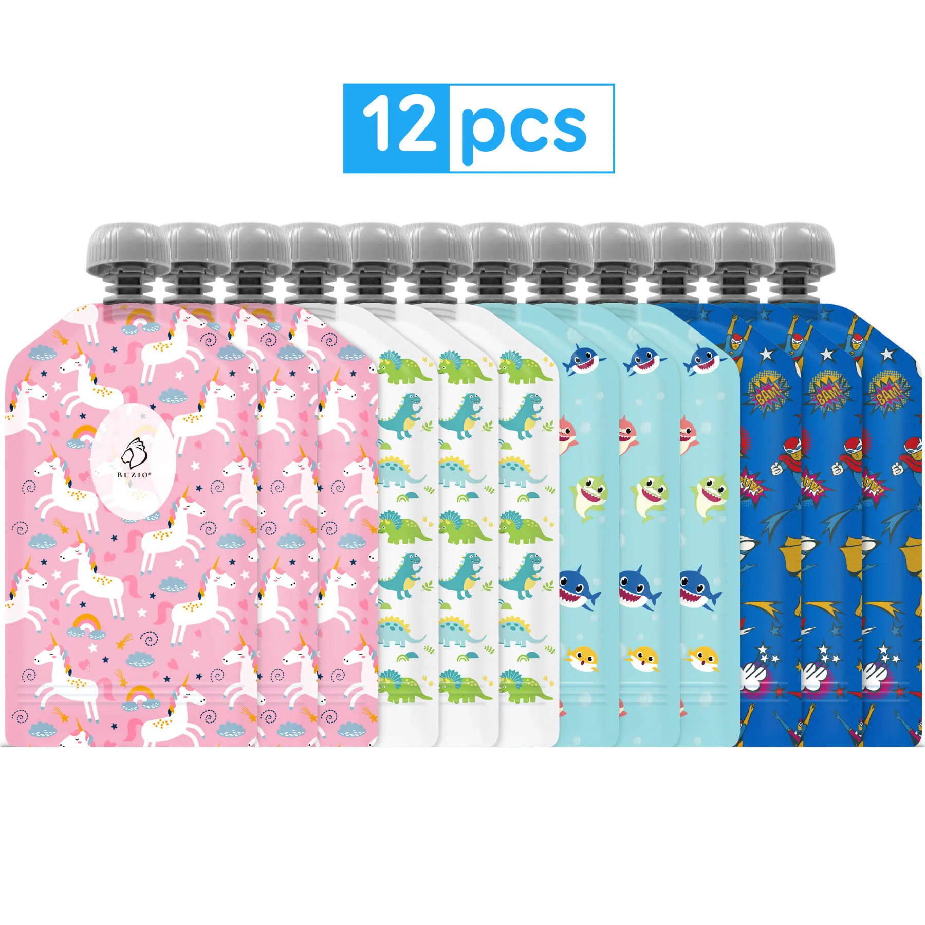 Reusable Food Pouches for Kids | 5 oz | 12 Packs