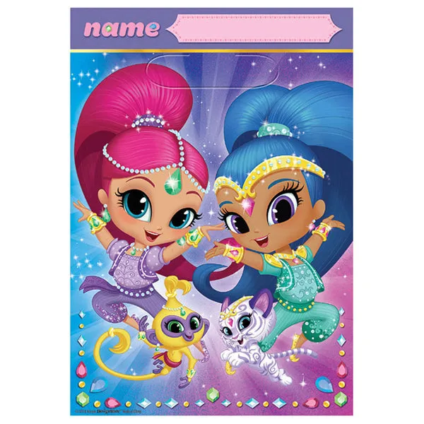 Shimmer and Shine Plastic Loot bags 8pk