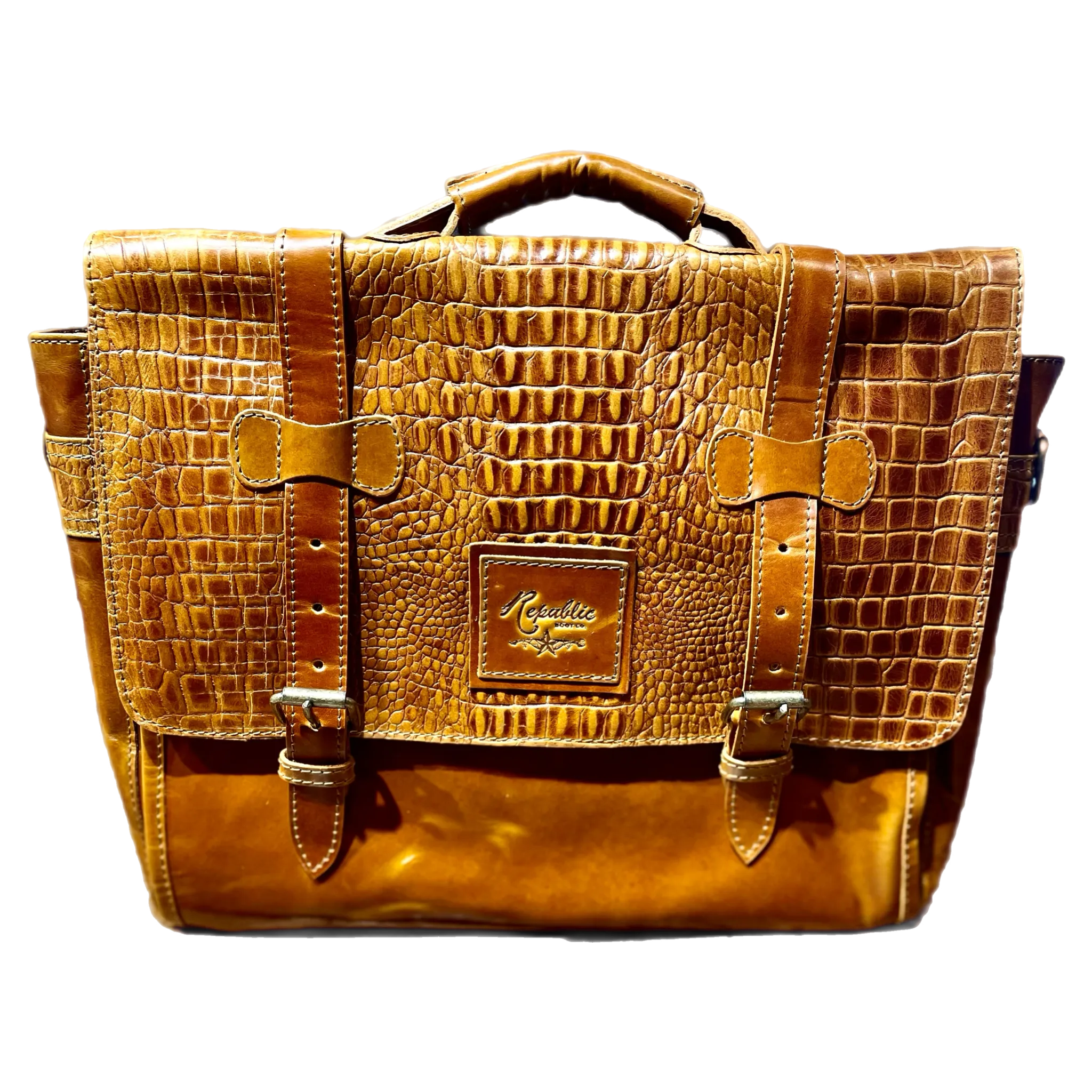 Texas Briefcase - Cognac Gator