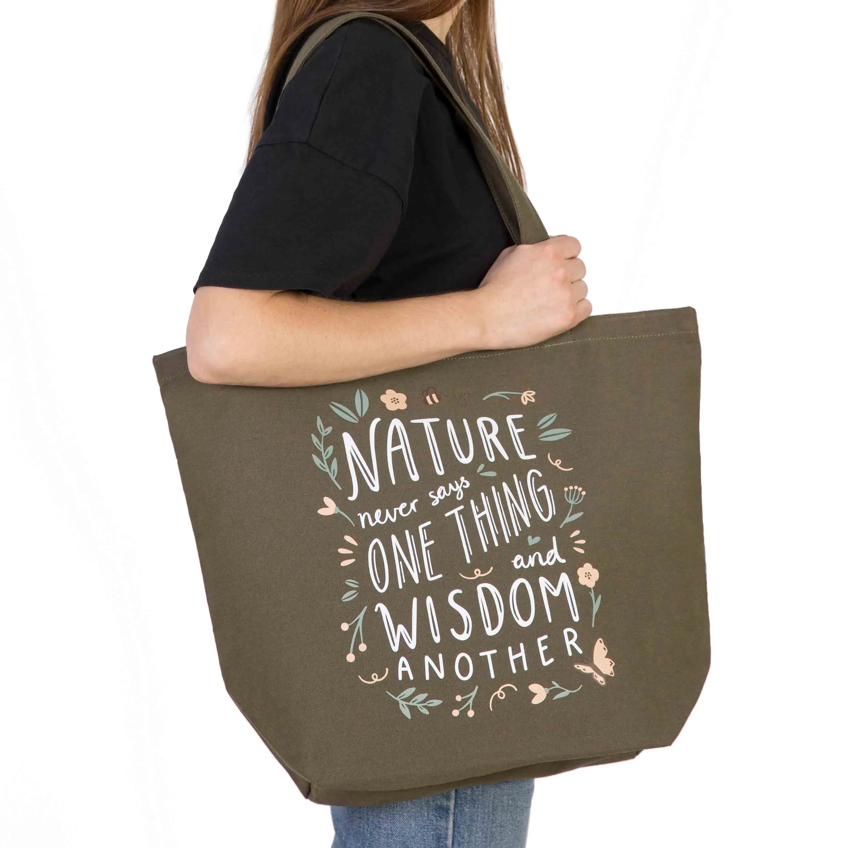 tote bag nature kaki tol004