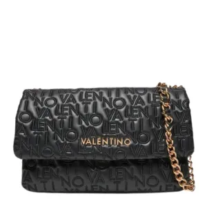 Valentino Bags Black Embossed Logo Dram Shoulder Bag