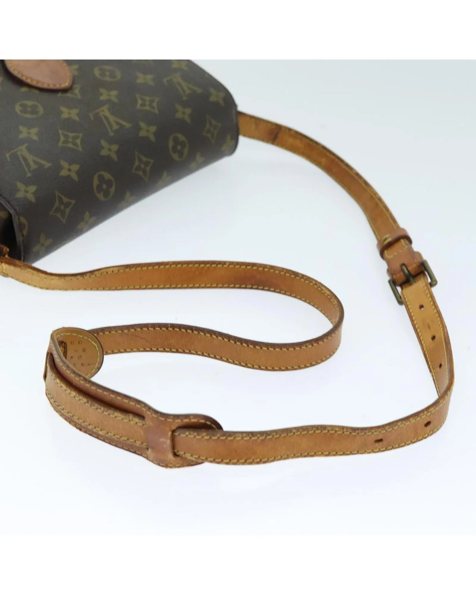 Vintage Monogram Canvas Shoulder Bag with Adjustable Strap