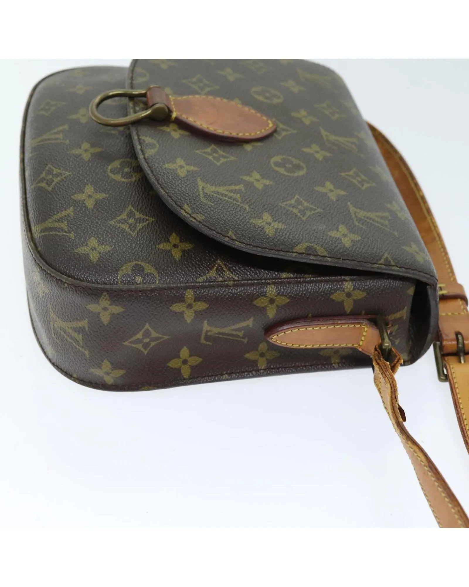 Vintage Monogram Canvas Shoulder Bag with Adjustable Strap