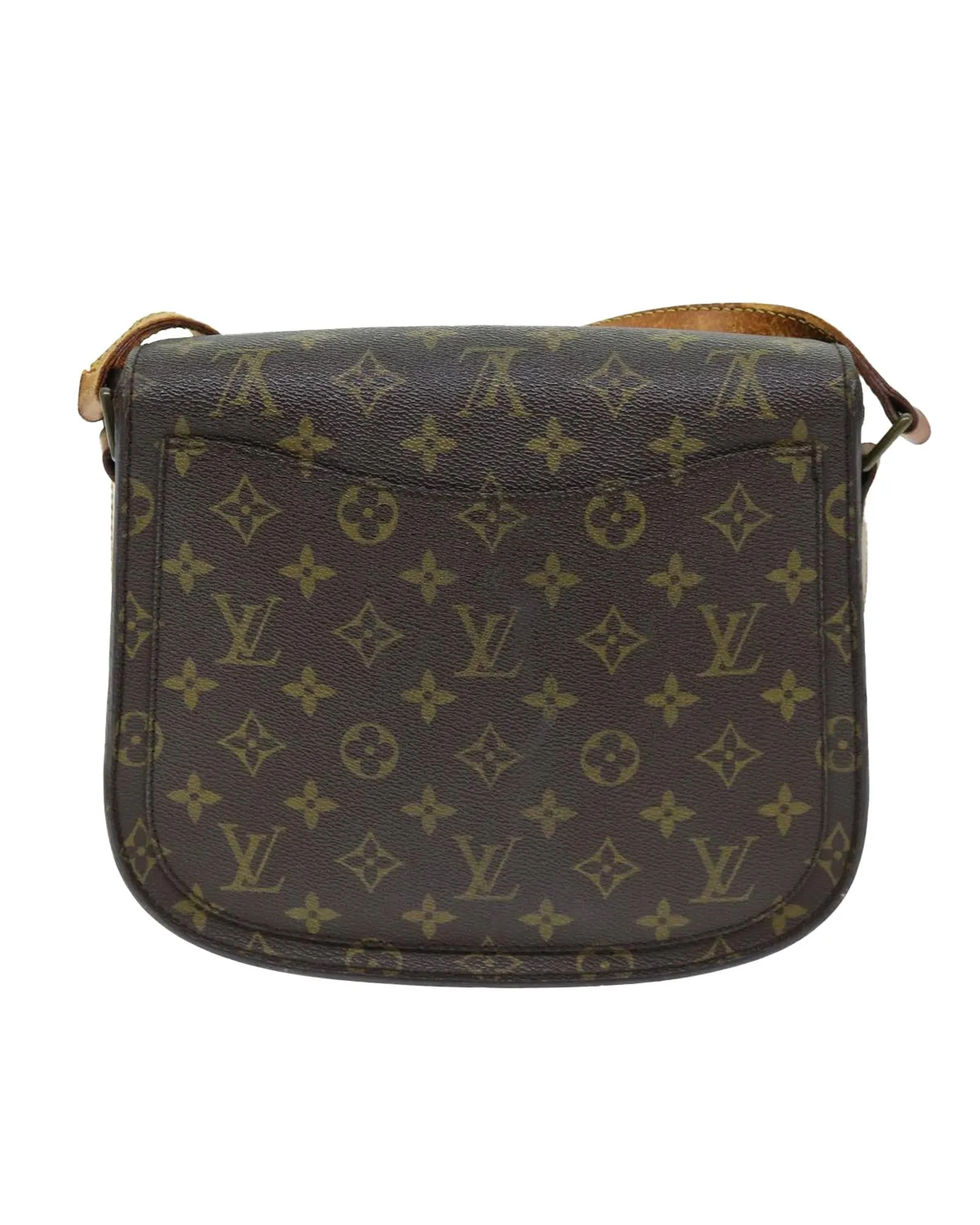 Vintage Monogram Canvas Shoulder Bag with Adjustable Strap