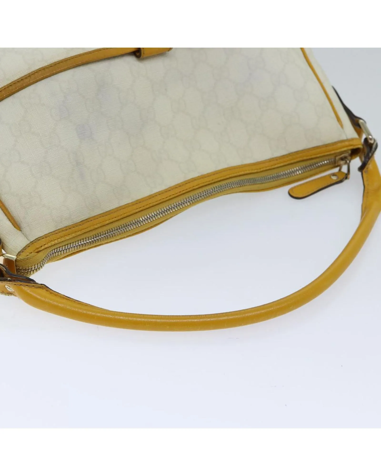 White and Yellow GG Canvas Shoulder Bag