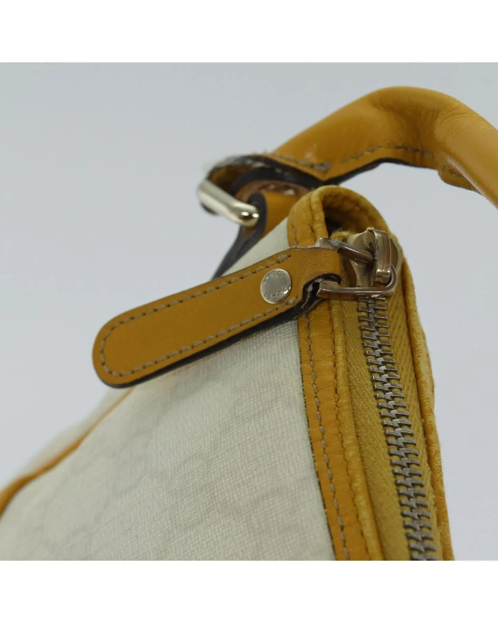 White and Yellow GG Canvas Shoulder Bag