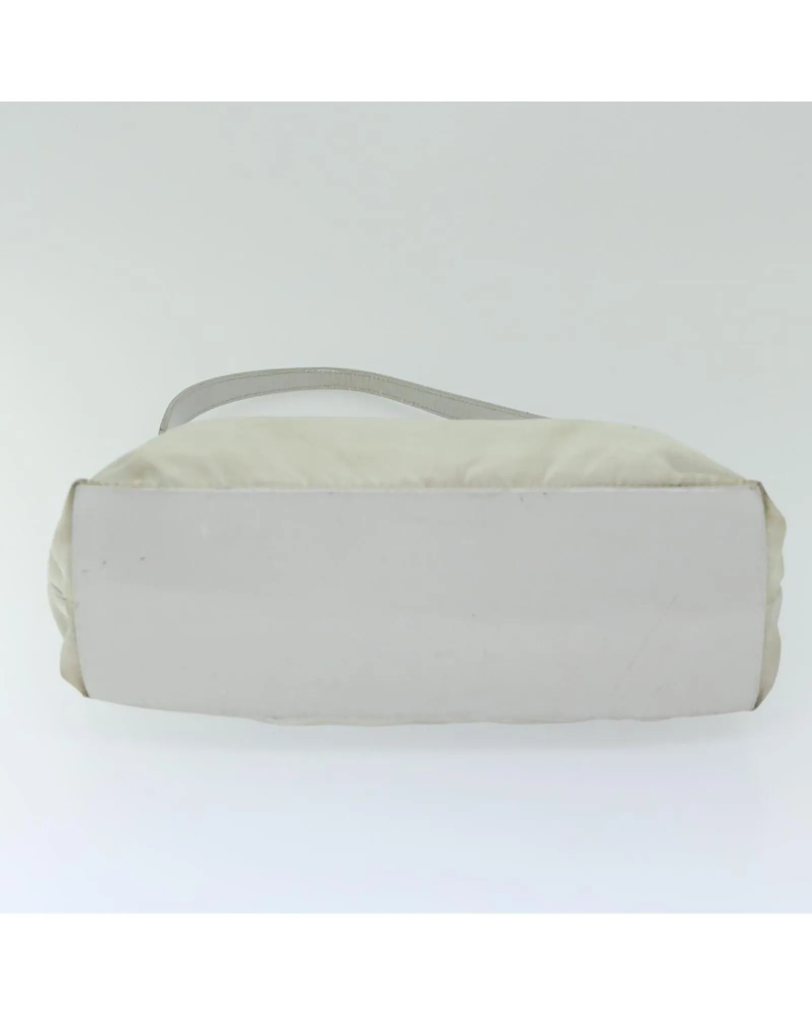 White Nylon Shoulder Bag with 25cm Drop