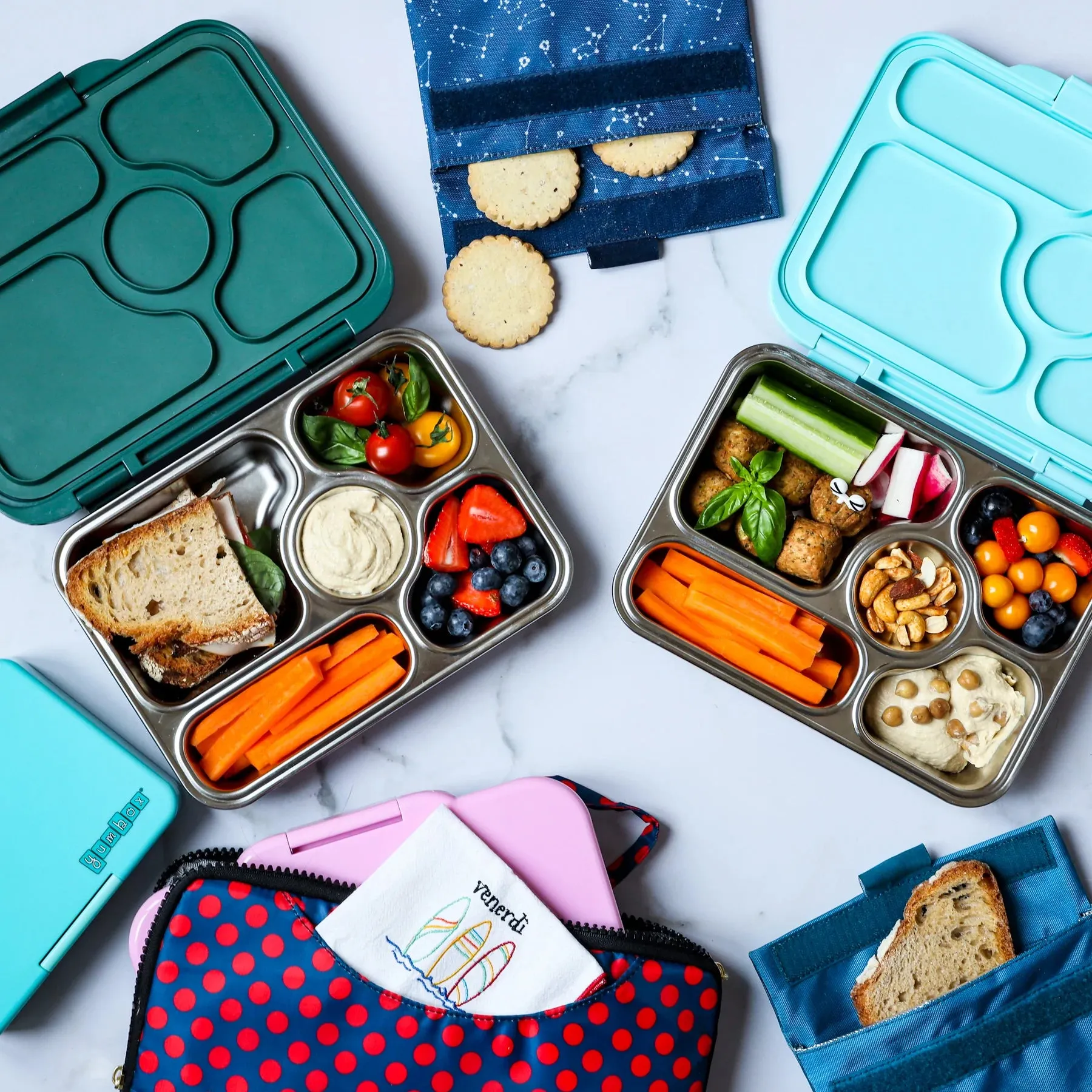 Yumbox Presto-Stainless Steel Leakproof Bento Box KALE GREEN